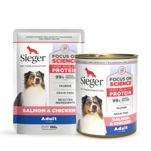 Sieger Dog Adulto Salmón y Pollo Húmedo